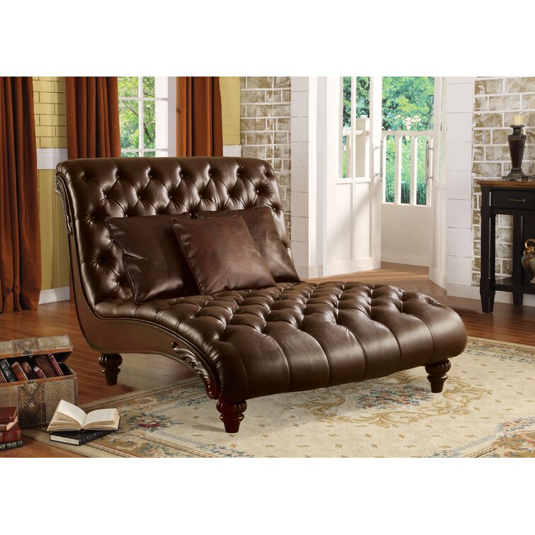 Chesterfield leather 2025 chaise lounge